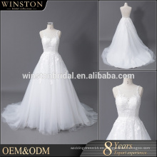 Vestido de novia de encaje bordado sirena de nuevo diseño de alta calidad